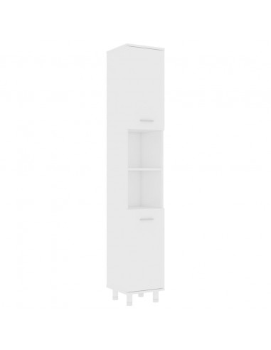 Mobile da Bagno Bianco 30x30x179 cm in Legno Multistrato