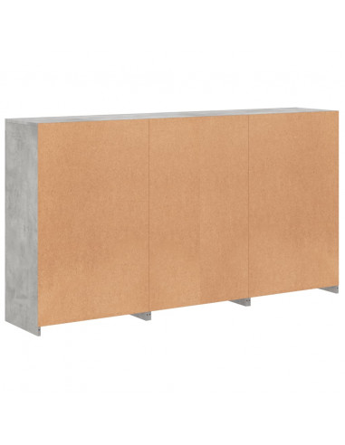 Credenza con Luci LED Grigio Cemento 181,5x37x100 cm