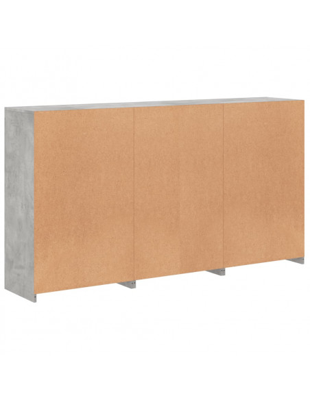 Credenza con Luci LED Grigio Cemento 181,5x37x100 cm