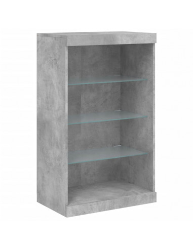Credenza con Luci LED Grigio Cemento 181,5x37x100 cm