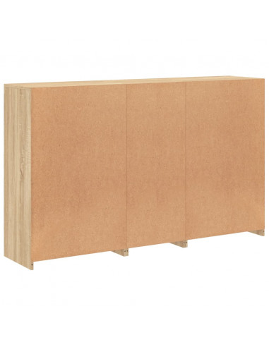 Credenza con Luci LED Rovere Sonoma 162x37x100 cm