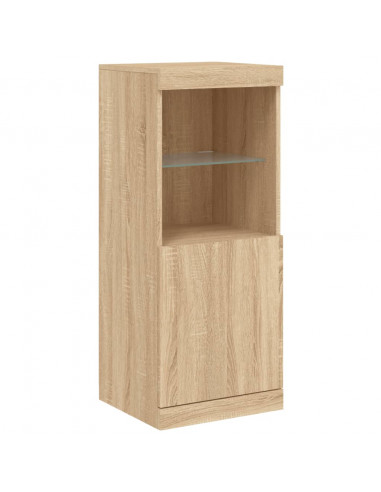 Credenza con Luci LED Rovere Sonoma 162x37x100 cm