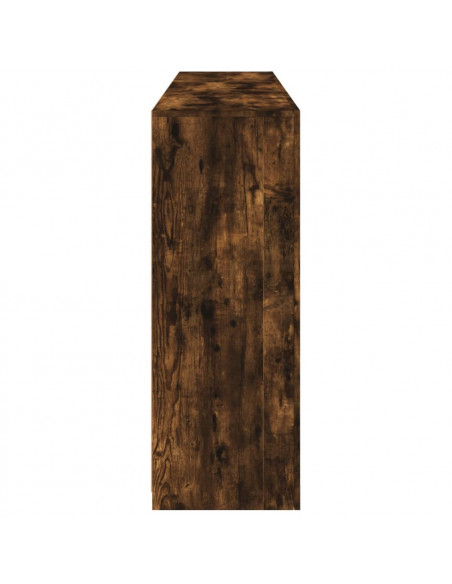 Credenza con Luci LED Rovere Fumo 162x37x100 cm