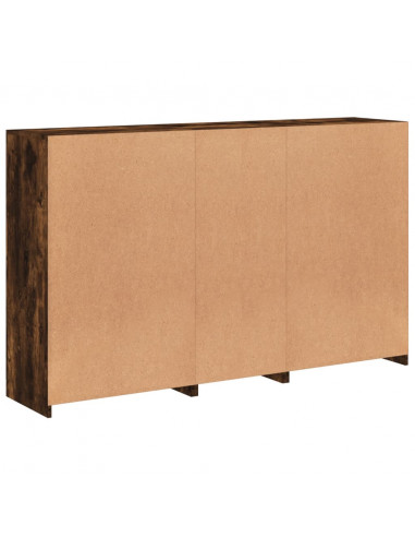 Credenza con Luci LED Rovere Fumo 162x37x100 cm