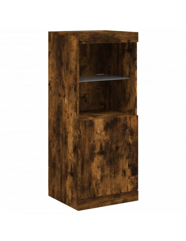 Credenza con Luci LED Rovere Fumo 162x37x100 cm