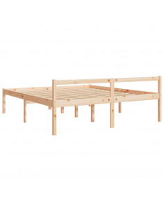 Letto per Anziani 180x200 cm Super King Legno Massello di Pino