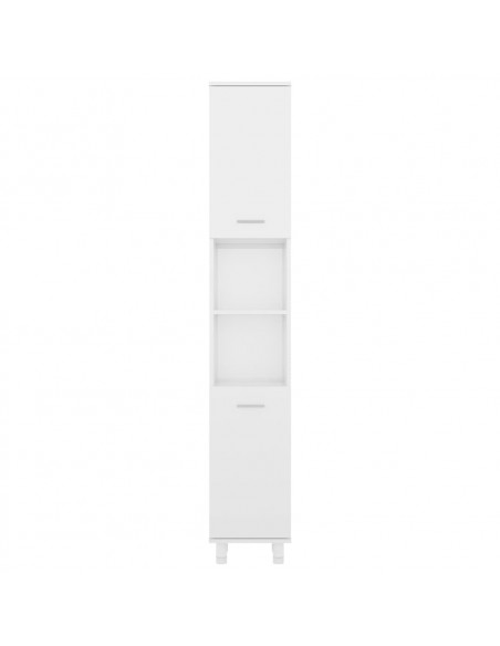Mobile da Bagno Bianco Lucido 30x30x179 cm in Legno Multistrato