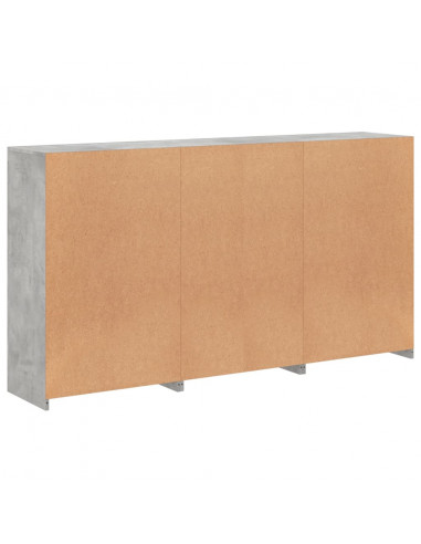 Credenza con Luci LED Grigio Cemento 181,5x37x100 cm