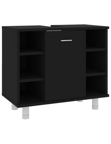 Mobile da Bagno Nero 60x32x53,5 cm in Legno Multistrato