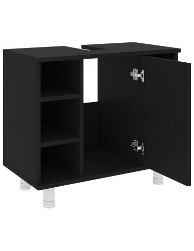 Mobile da Bagno Nero 60x32x53,5 cm in Legno Multistrato
