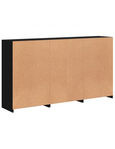 Credenza con Luci LED Nera 181,5x37x100 cm