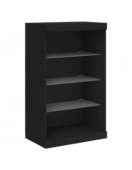 Credenza con Luci LED Nera 181,5x37x100 cm