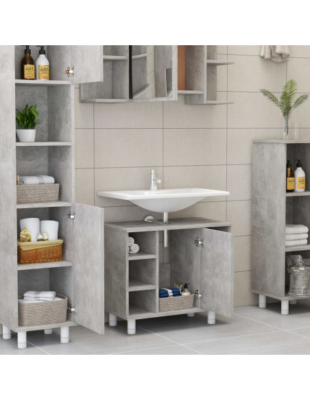 Mobile da Bagno Grigio Cemento 60x32x53,5 cm Legno Multistrato