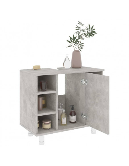 Mobile da Bagno Grigio Cemento 60x32x53,5 cm Legno Multistrato