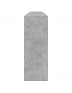 Credenza con Luci LED Grigio Cemento 162x37x100 cm 2