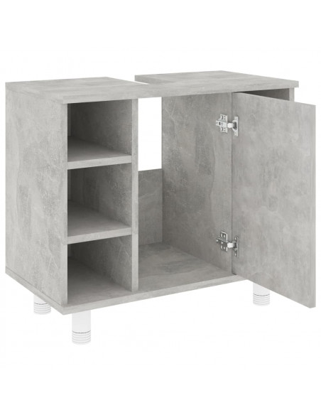 Mobile da Bagno Grigio Cemento 60x32x53,5 cm Legno Multistrato