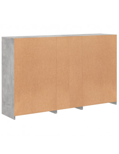 Credenza con Luci LED Grigio Cemento 162x37x100 cm