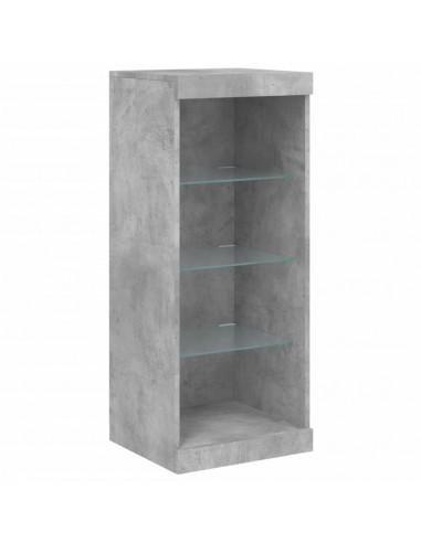 Credenza con Luci LED Grigio Cemento 162x37x100 cm