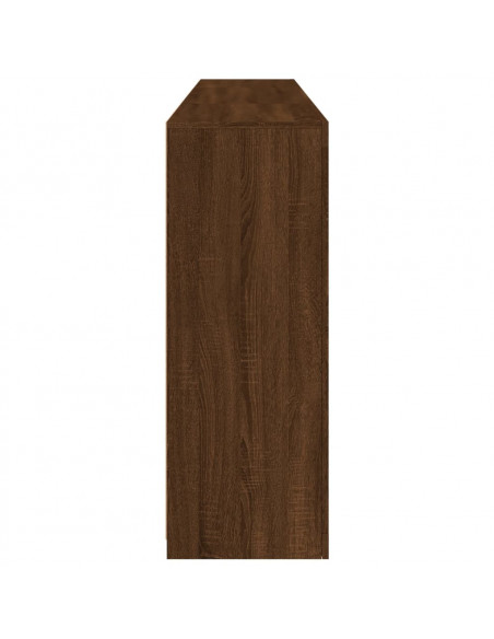 Credenza con Luci LED Rovere Marrone 202x37x100 cm