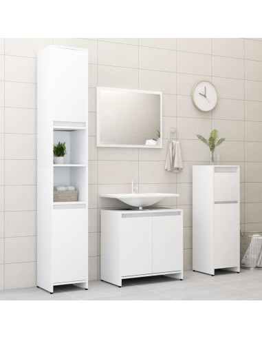 Mobile da Bagno Bianco 60x33x61 cm in Legno Multistrato