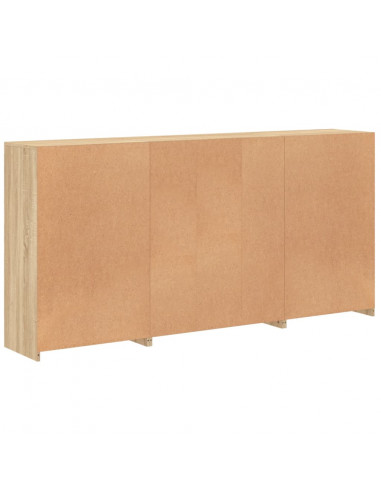 Credenza con Luci LED Rovere Sonoma 202x37x100 cm