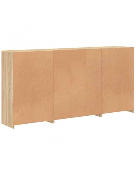 Credenza con Luci LED Rovere Sonoma 202x37x100 cm