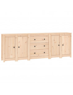 Credenza 230x35x80 cm in Legno Massello di Pino 2