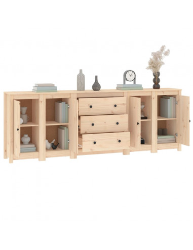 Credenza 230x35x80 cm in Legno Massello di Pino