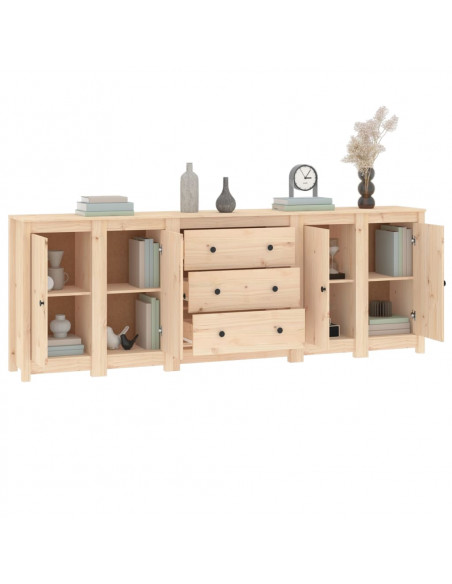 Credenza 230x35x80 cm in Legno Massello di Pino