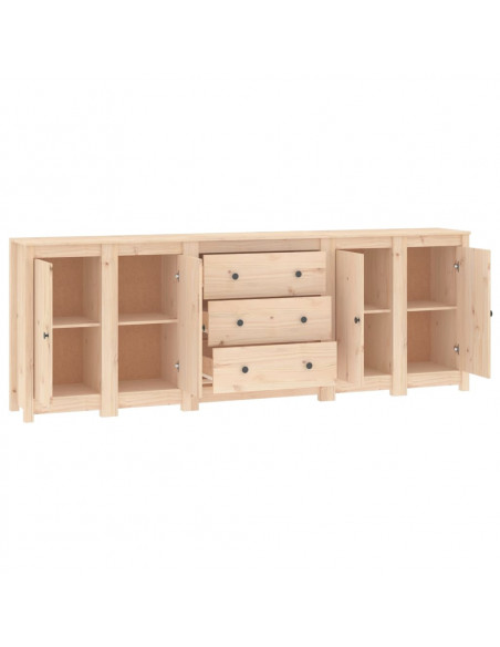 Credenza 230x35x80 cm in Legno Massello di Pino