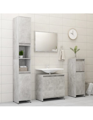 Mobile da Bagno Grigio Cemento 60x33x61 cm in Legno Multistrato