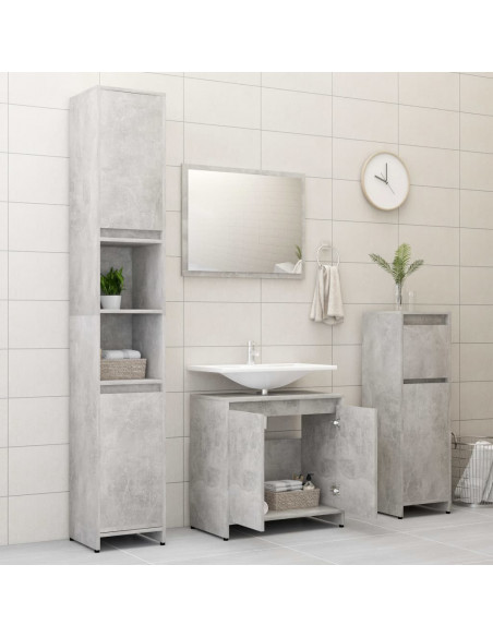 Mobile da Bagno Grigio Cemento 60x33x61 cm in Legno Multistrato