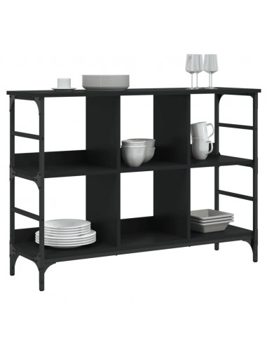 Credenza Nera 102x32x73,5 cm in Legno Multistrato