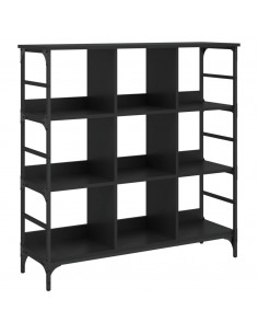 Credenza Nera 102x32x103,5 cm in Legno Multistrato 2