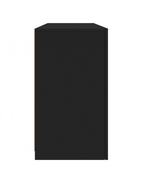 Credenza con Luci LED Nera 142,5x37x67 cm