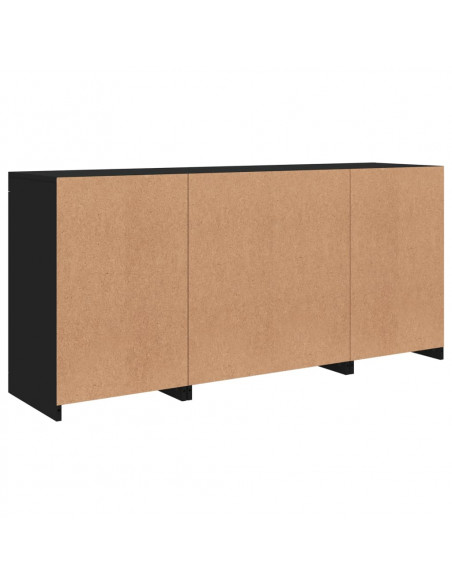 Credenza con Luci LED Nera 142,5x37x67 cm
