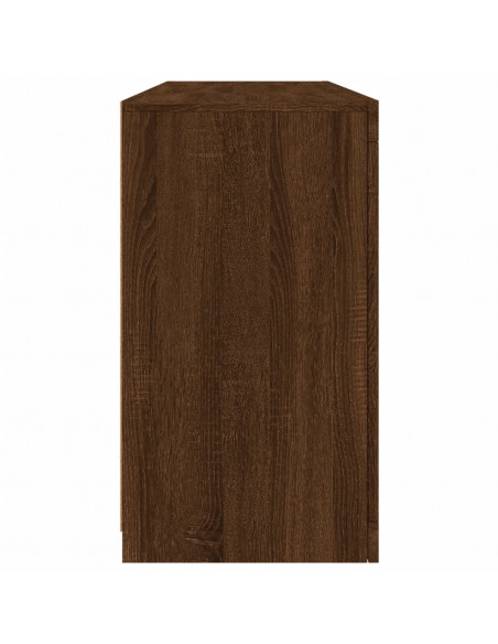 Credenza con Luci LED Rovere Marrone 142,5x37x67 cm
