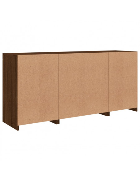 Credenza con Luci LED Rovere Marrone 142,5x37x67 cm