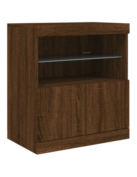 Credenza con Luci LED Rovere Marrone 142,5x37x67 cm