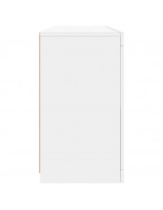 Credenza con Luci LED Bianca 142,5x37x67 cm 2