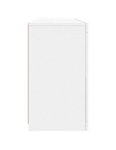 Credenza con Luci LED Bianca 142,5x37x67 cm