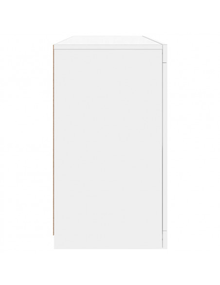 Credenza con Luci LED Bianca 142,5x37x67 cm
