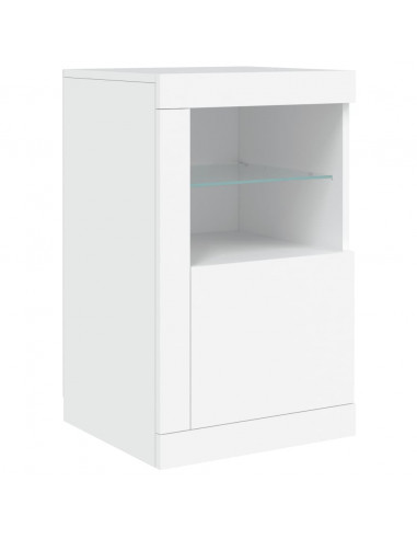Credenza con Luci LED Bianca 142,5x37x67 cm