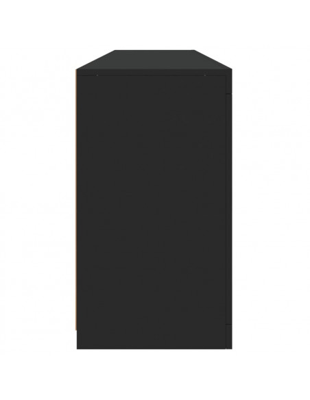 Credenza con Luci LED Nera 162x37x67 cm