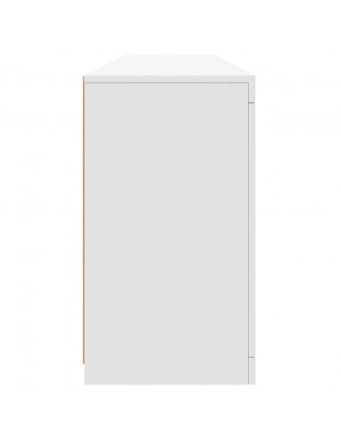 Credenza con Luci LED Bianca 162x37x67 cm