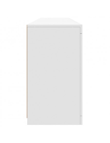 Credenza con Luci LED Bianca 162x37x67 cm
