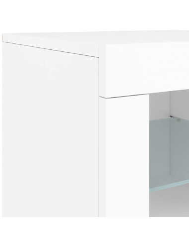 Credenza con Luci LED Bianca 162x37x67 cm
