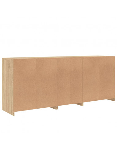 Credenza con Luci LED Rovere Sonoma 162x37x67 cm