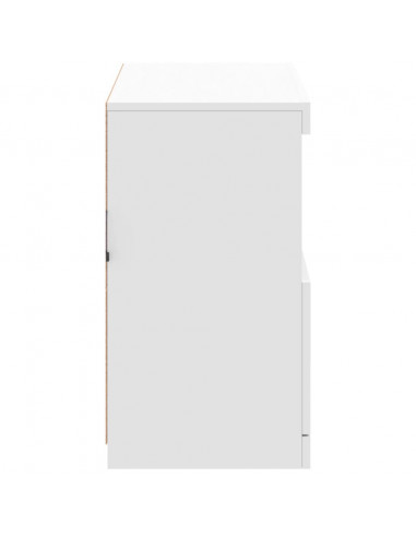 Credenza con Luci LED Bianca 81x37x67 cm