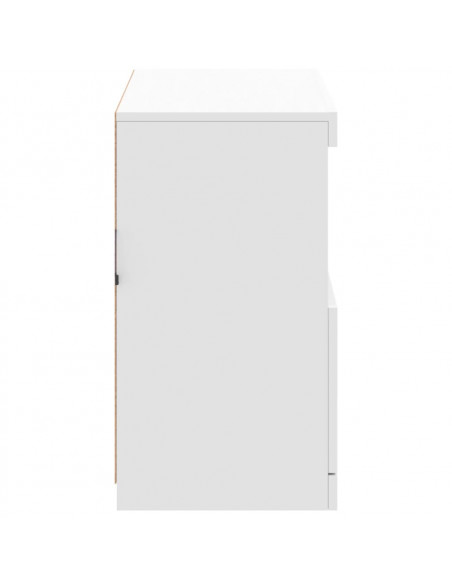 Credenza con Luci LED Bianca 81x37x67 cm